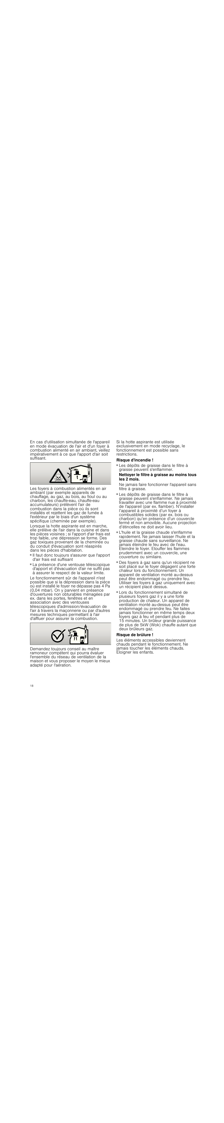 Risque d'incendie, Risque de brûlure | Siemens LC98KA570 User Manual | Page 18 / 88