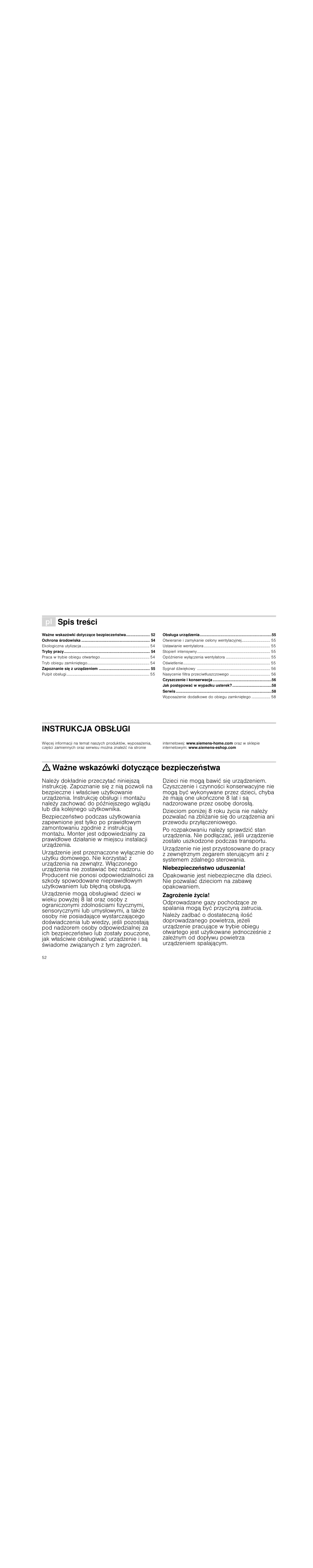 Siemens LC98KA570 User Manual | Page 52 / 88