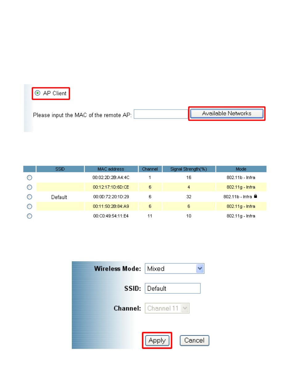 Ap client | Airlink101 AP421W User Manual | Page 11 / 17