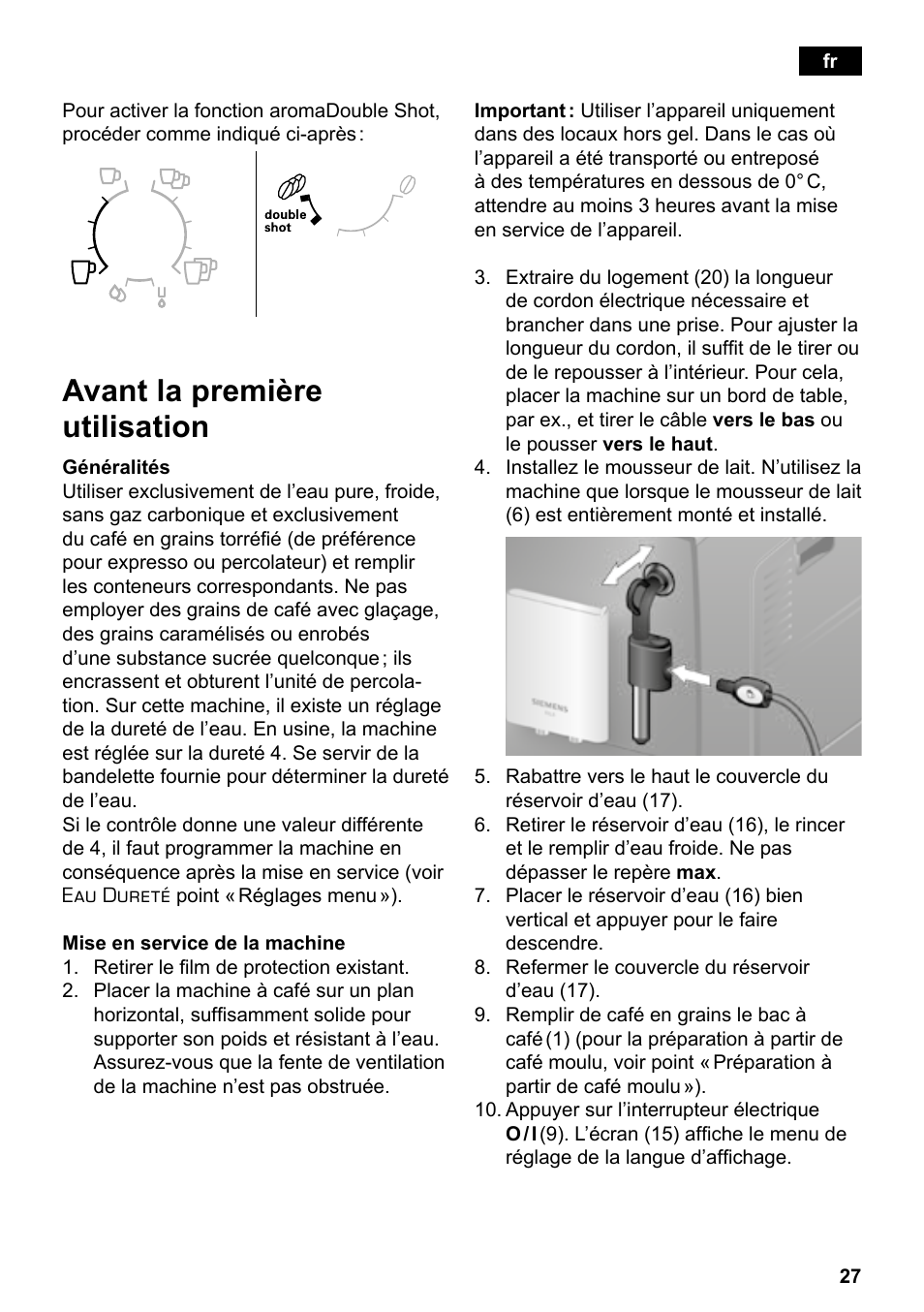 Avant la première utilisation | Siemens TE503209RW User Manual | Page 31 / 138