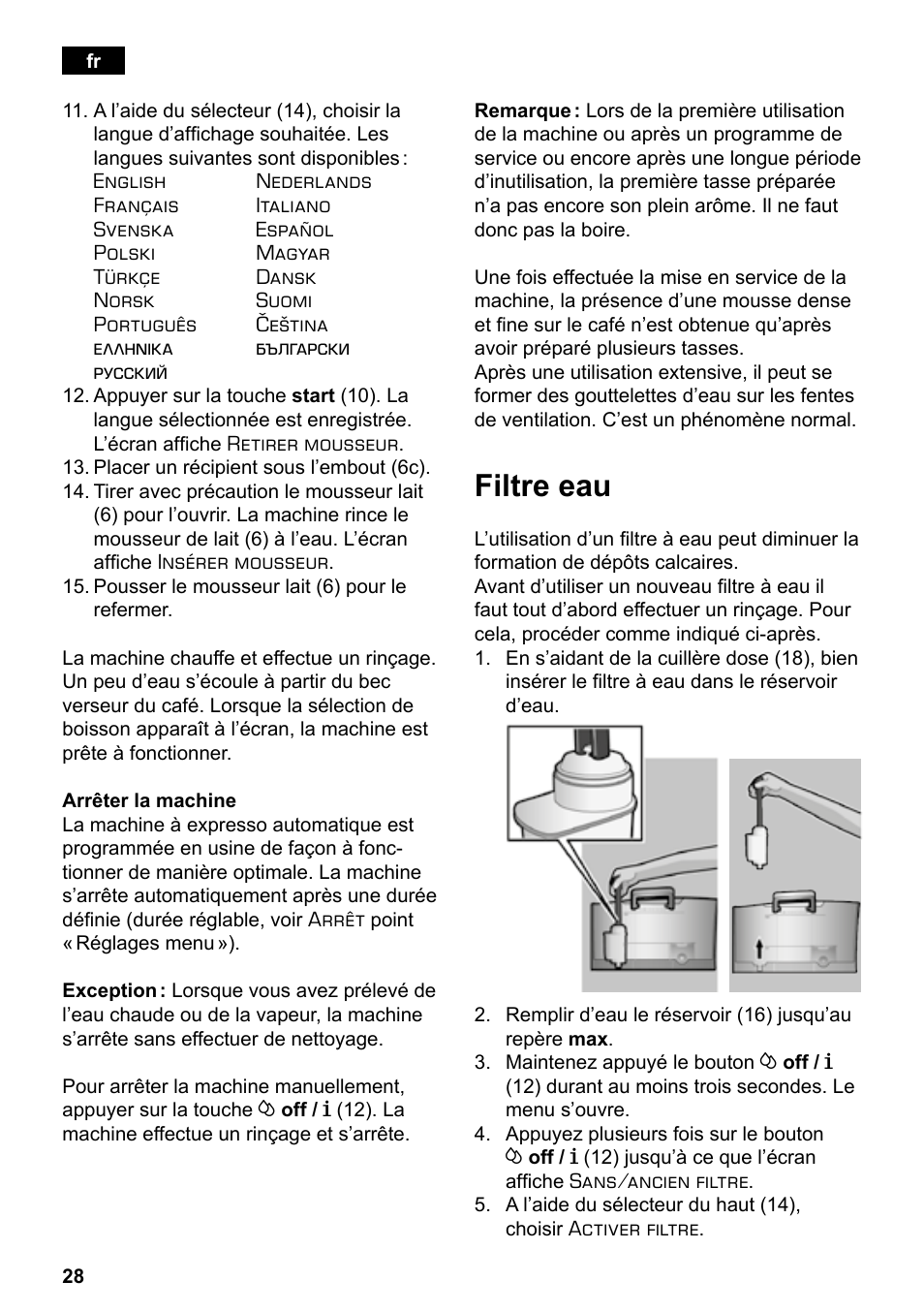 Filtre eau | Siemens TE503209RW User Manual | Page 32 / 138