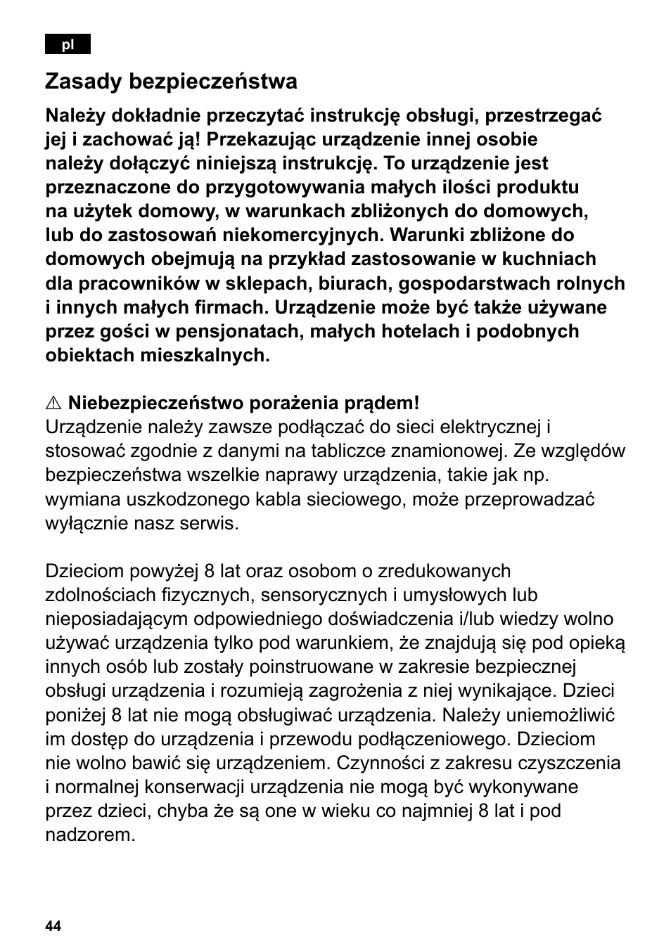 Zasady bezpieczeństwa | Siemens TE503209RW User Manual | Page 48 / 138