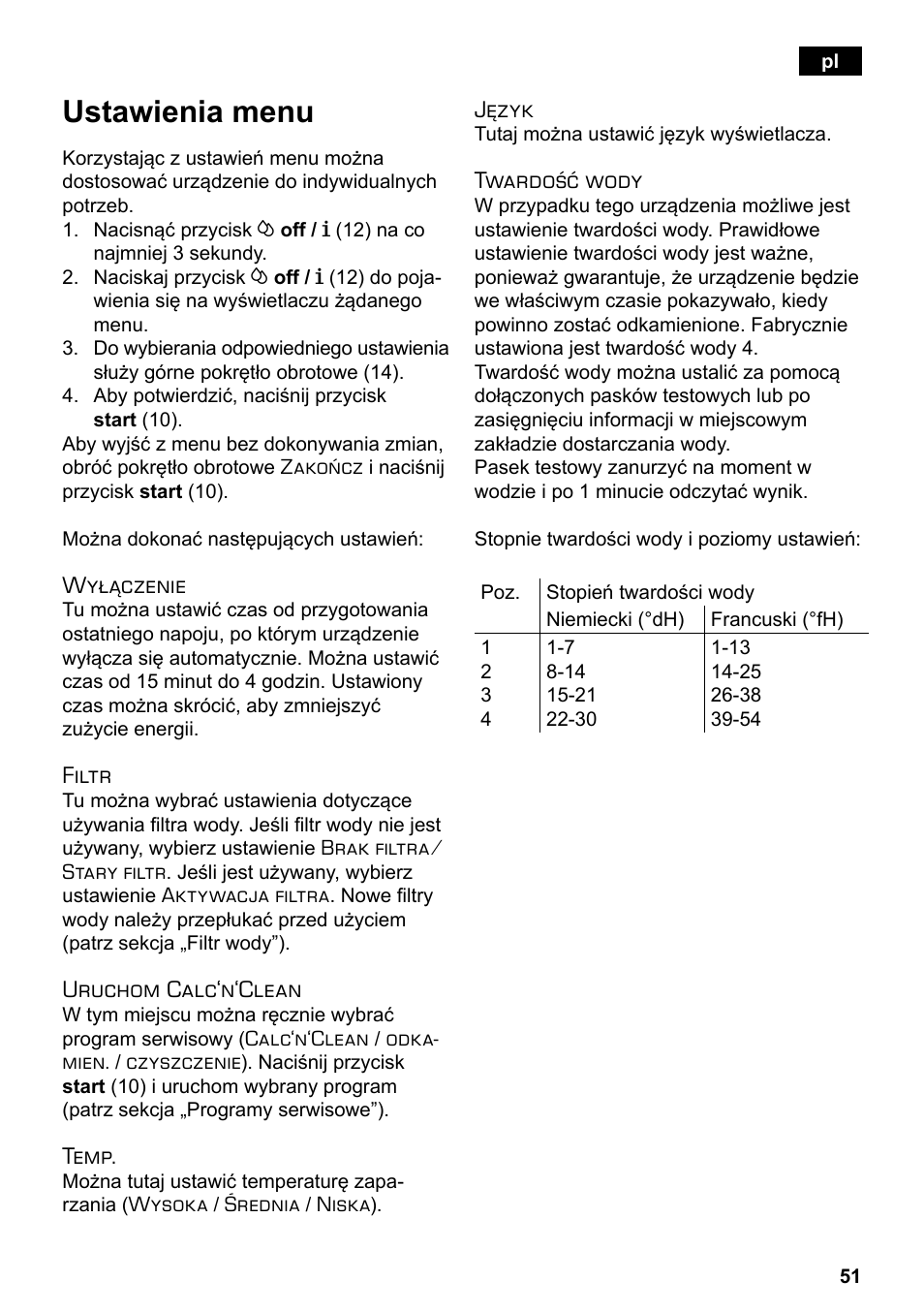 Ustawienia menu | Siemens TE503209RW User Manual | Page 55 / 138