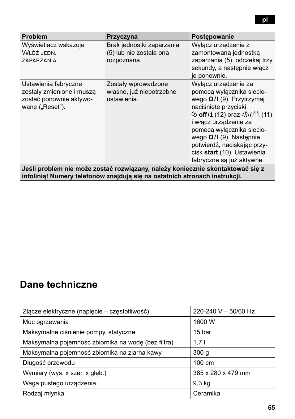 Dane techniczne | Siemens TE503209RW User Manual | Page 69 / 138