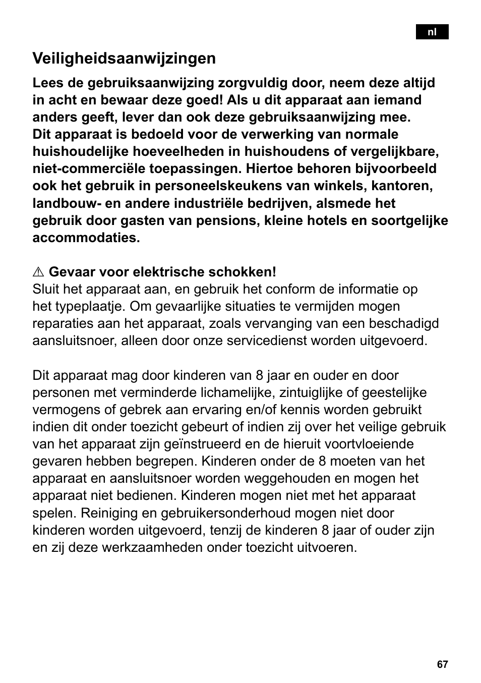 Veiligheidsaanwijzingen | Siemens TE503209RW User Manual | Page 71 / 138