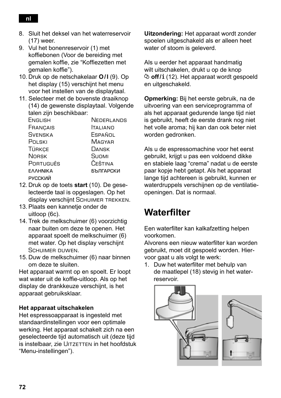 Waterfilter | Siemens TE503209RW User Manual | Page 76 / 138