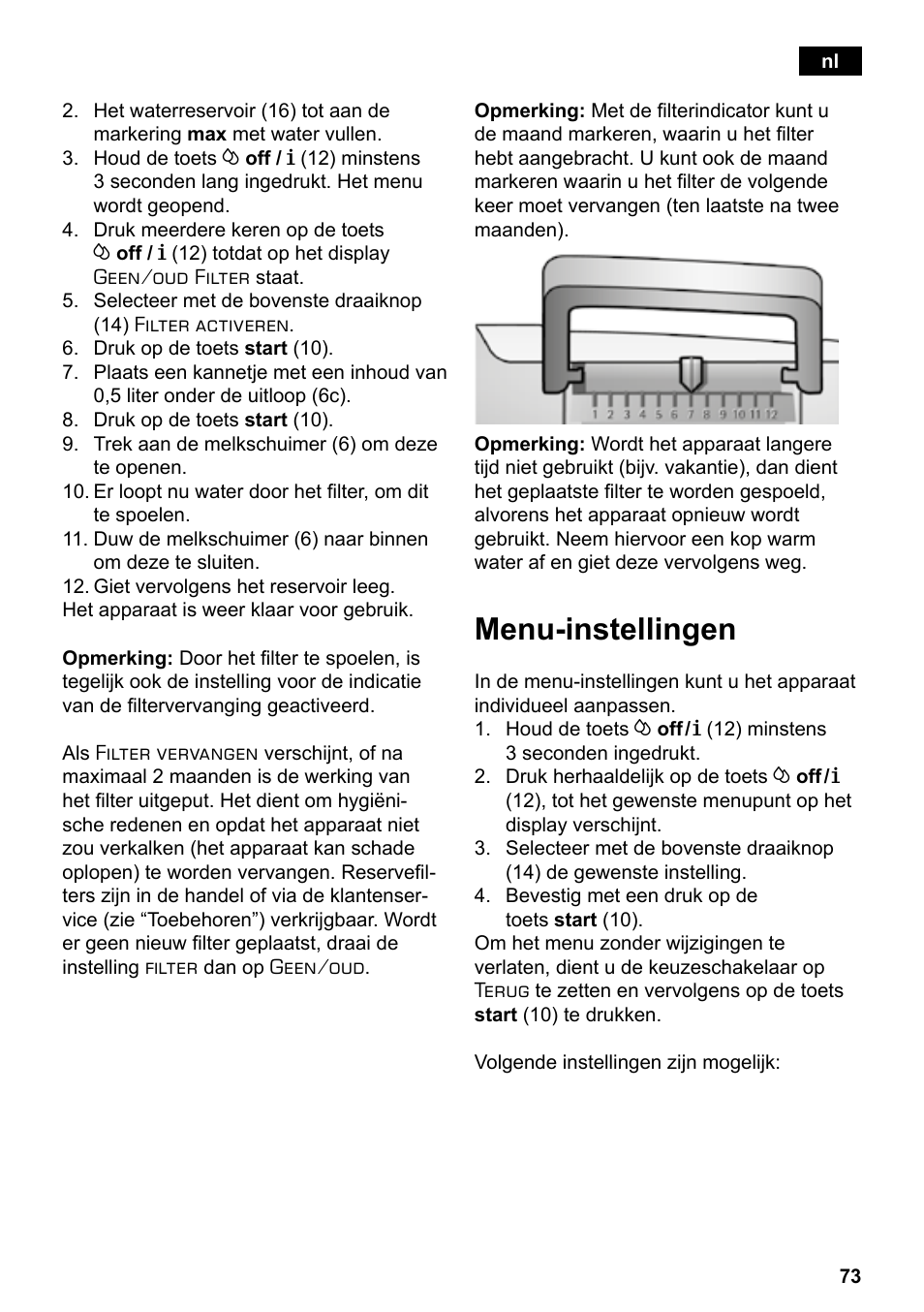 Menu-instellingen | Siemens TE503209RW User Manual | Page 77 / 138