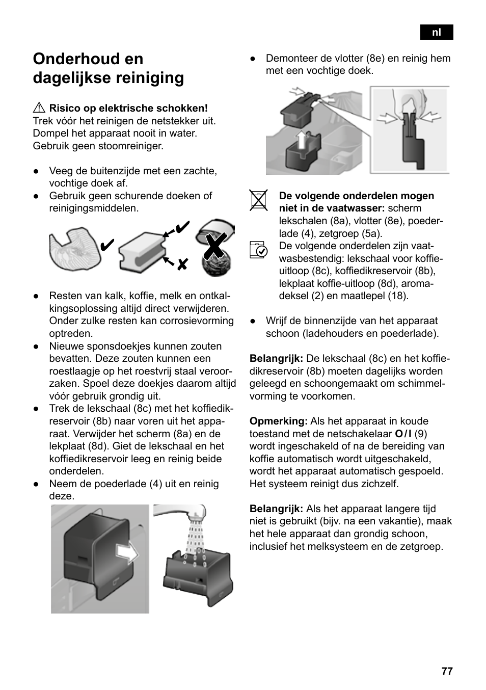 Onderhoud en dagelijkse reiniging | Siemens TE503209RW User Manual | Page 81 / 138