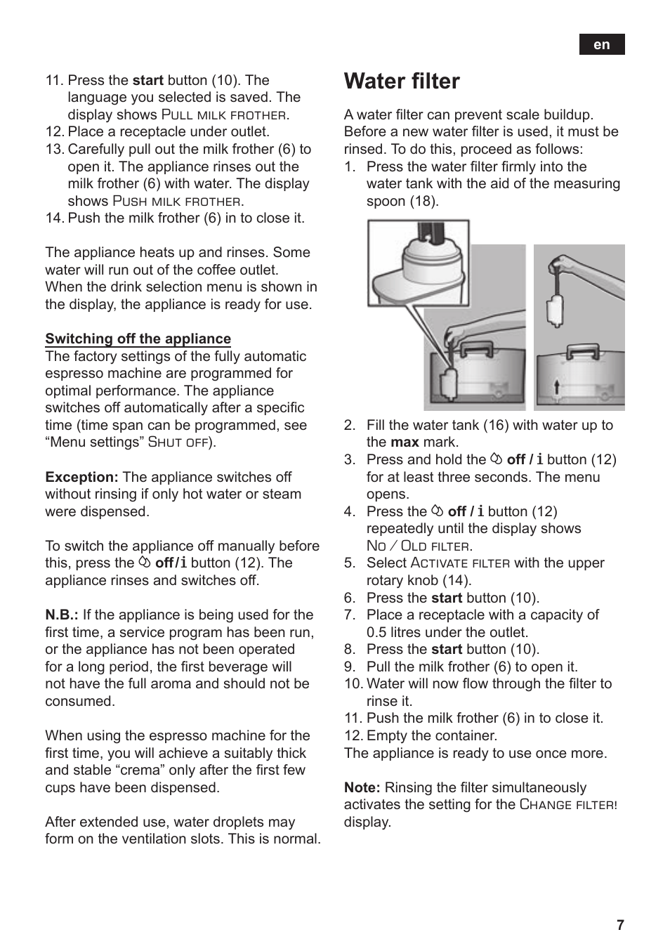 Water filter | Siemens TE502206RW User Manual | Page 11 / 134