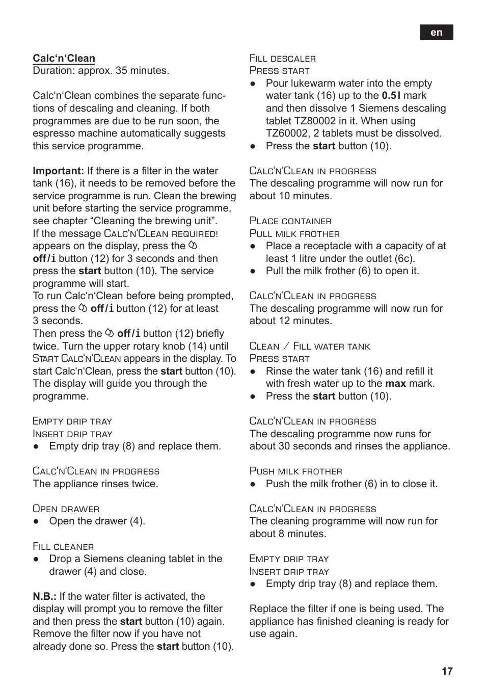 Siemens TE502206RW User Manual | Page 21 / 134