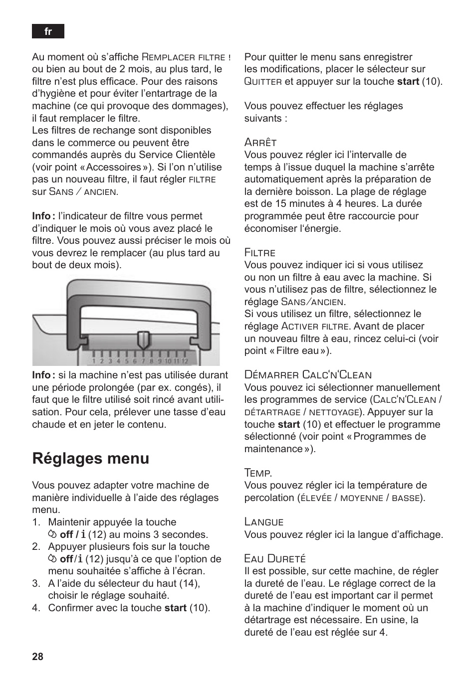 Réglages menu | Siemens TE502206RW User Manual | Page 32 / 134