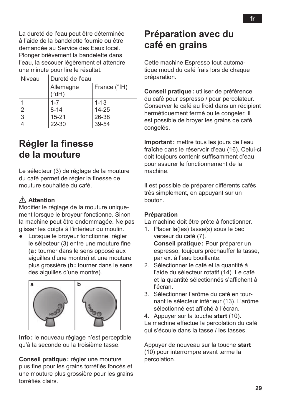 Régler la finesse de la mouture, Préparation avec du café en grains | Siemens TE502206RW User Manual | Page 33 / 134