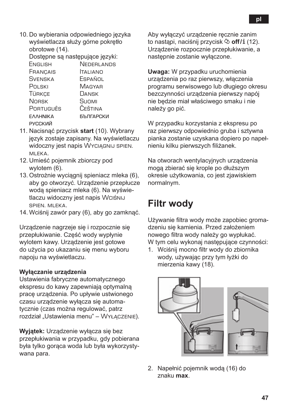 Filtr wody | Siemens TE502206RW User Manual | Page 51 / 134