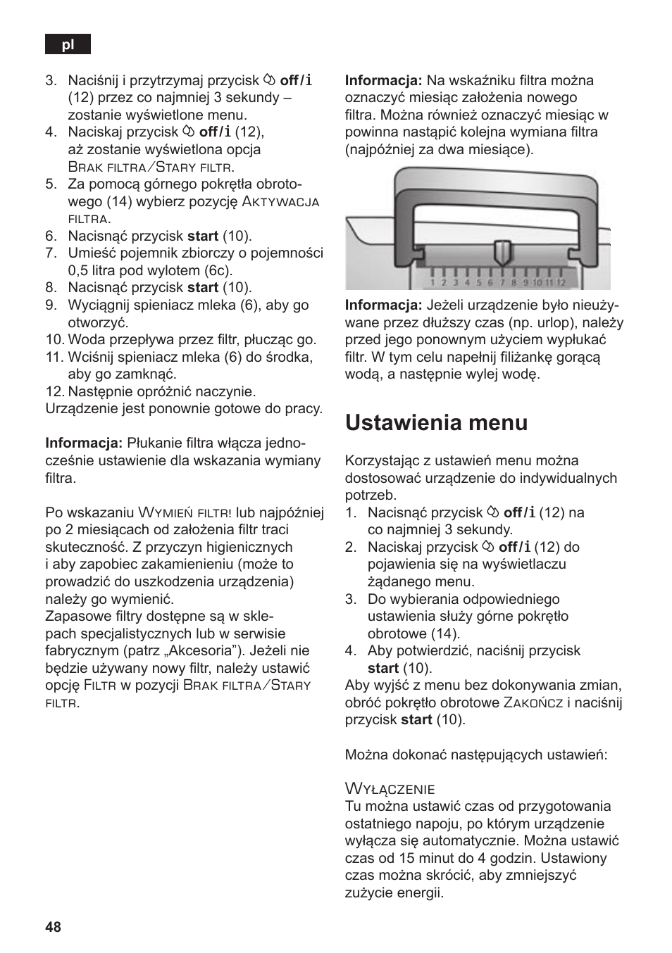 Ustawienia menu | Siemens TE502206RW User Manual | Page 52 / 134