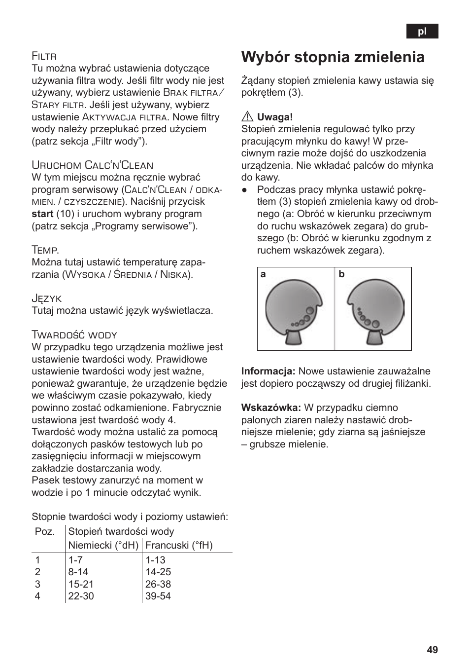 Wybór stopnia zmielenia | Siemens TE502206RW User Manual | Page 53 / 134