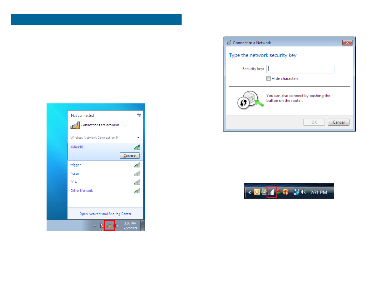 Connect to the wireless network | Airlink101 AWLL6075 User Manual | Page 4 / 7