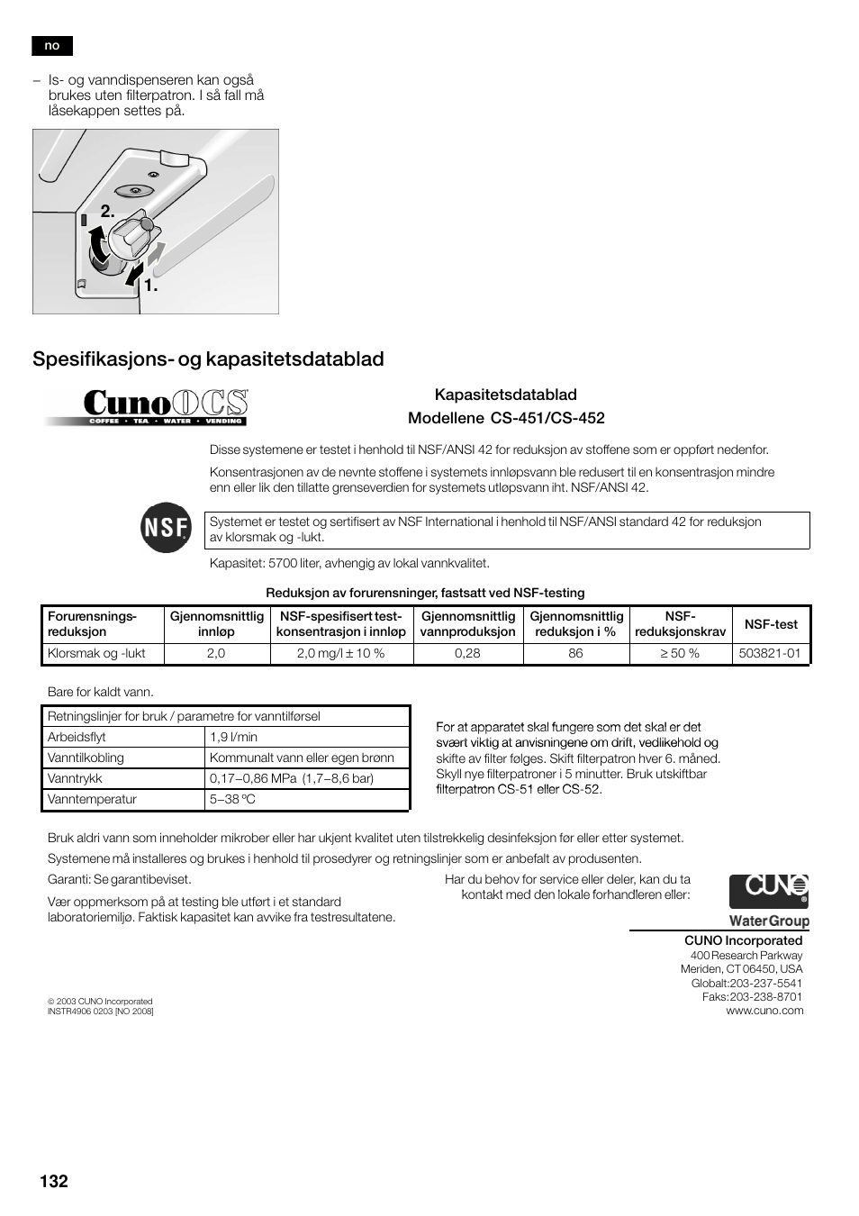 Spesifikasjonsć og kapasitetsdatablad | Siemens KA58NA45 User Manual | Page 132 / 263