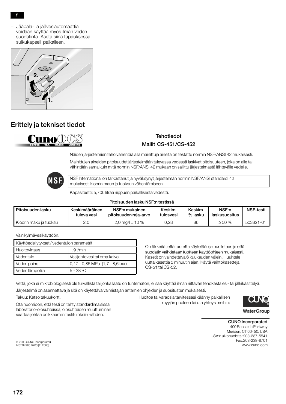 Erittely ja tekniset tiedot | Siemens KA58NA45 User Manual | Page 172 / 263