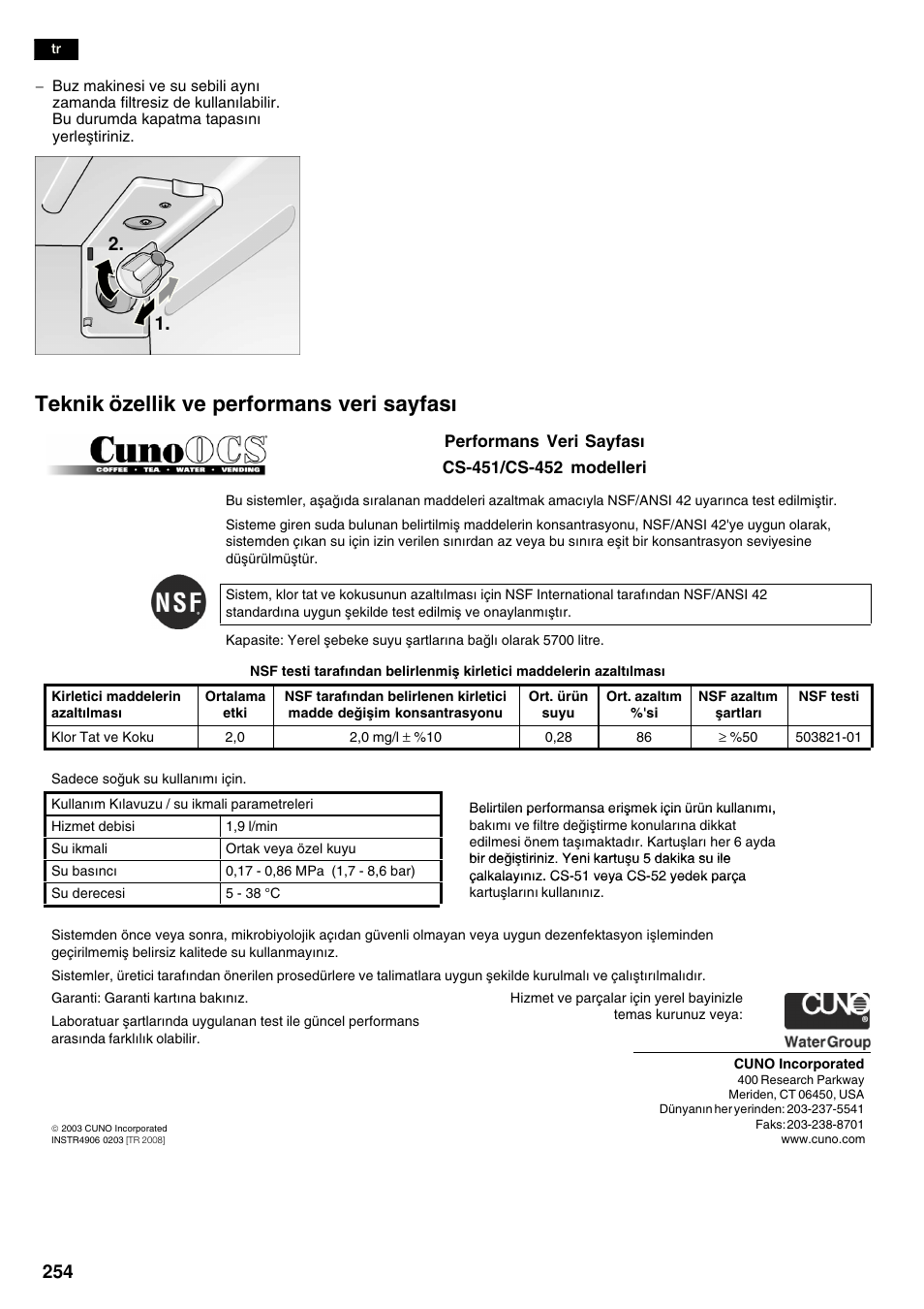 Teknik özellik ve performans veri sayfas | Siemens KA58NA45 User Manual | Page 254 / 263