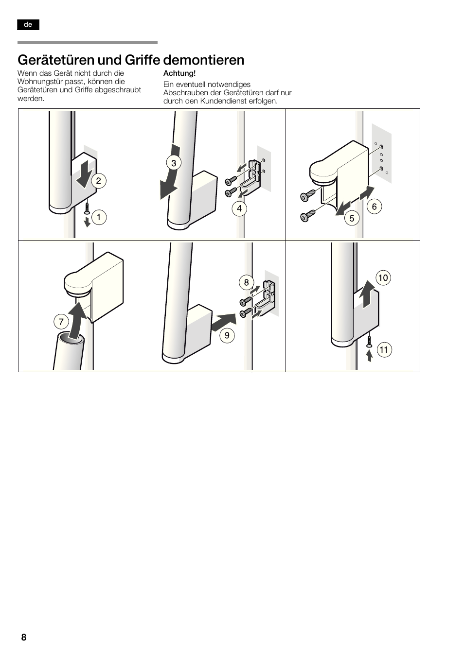 Gerätetüren und griffe demontieren | Siemens KA62DV71 User Manual | Page 8 / 123