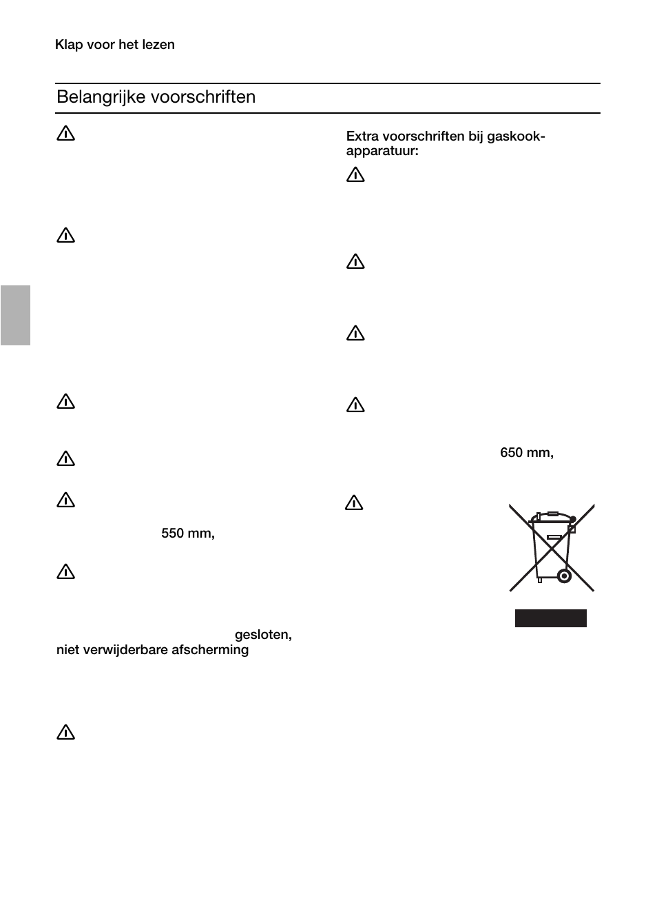 Belangrijke voorschriften | Siemens LC457CA60 User Manual | Page 18 / 76