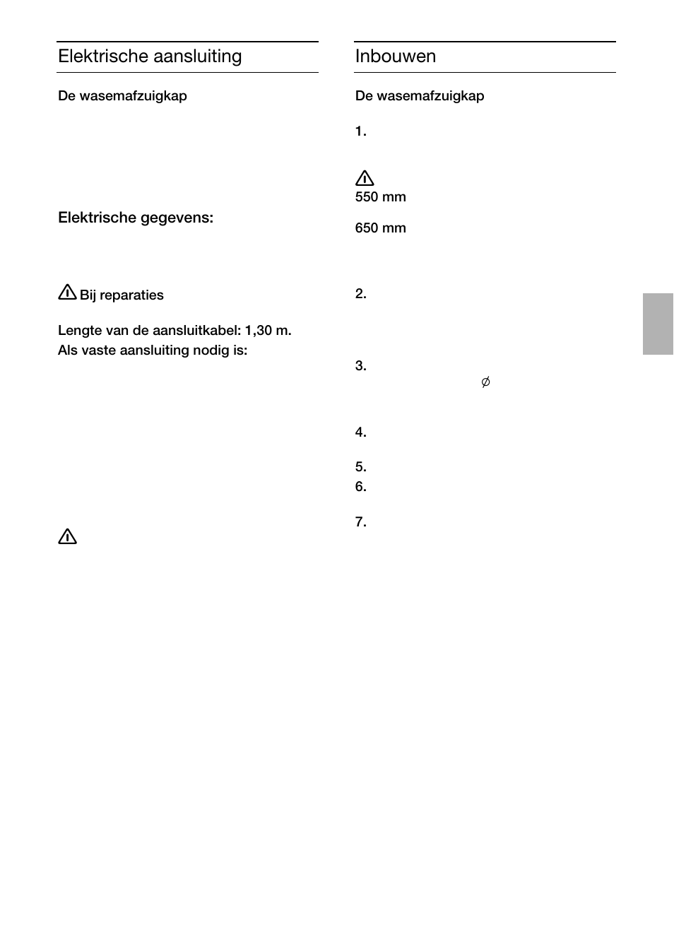 Elektrische aansluiting, Inbouwen | Siemens LC457CA60 User Manual | Page 21 / 76