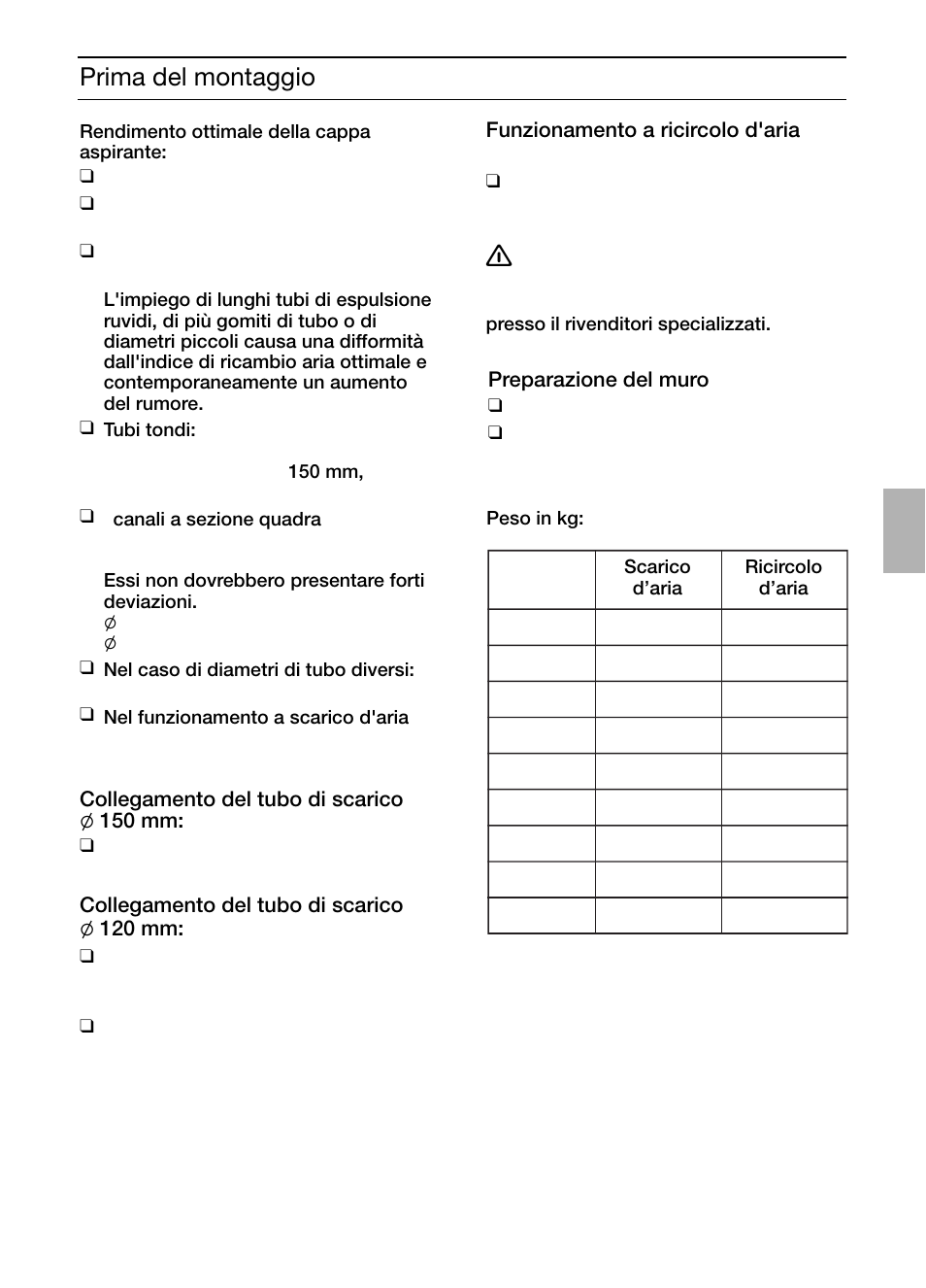 Prima del montaggio | Siemens LC457CA60 User Manual | Page 25 / 76