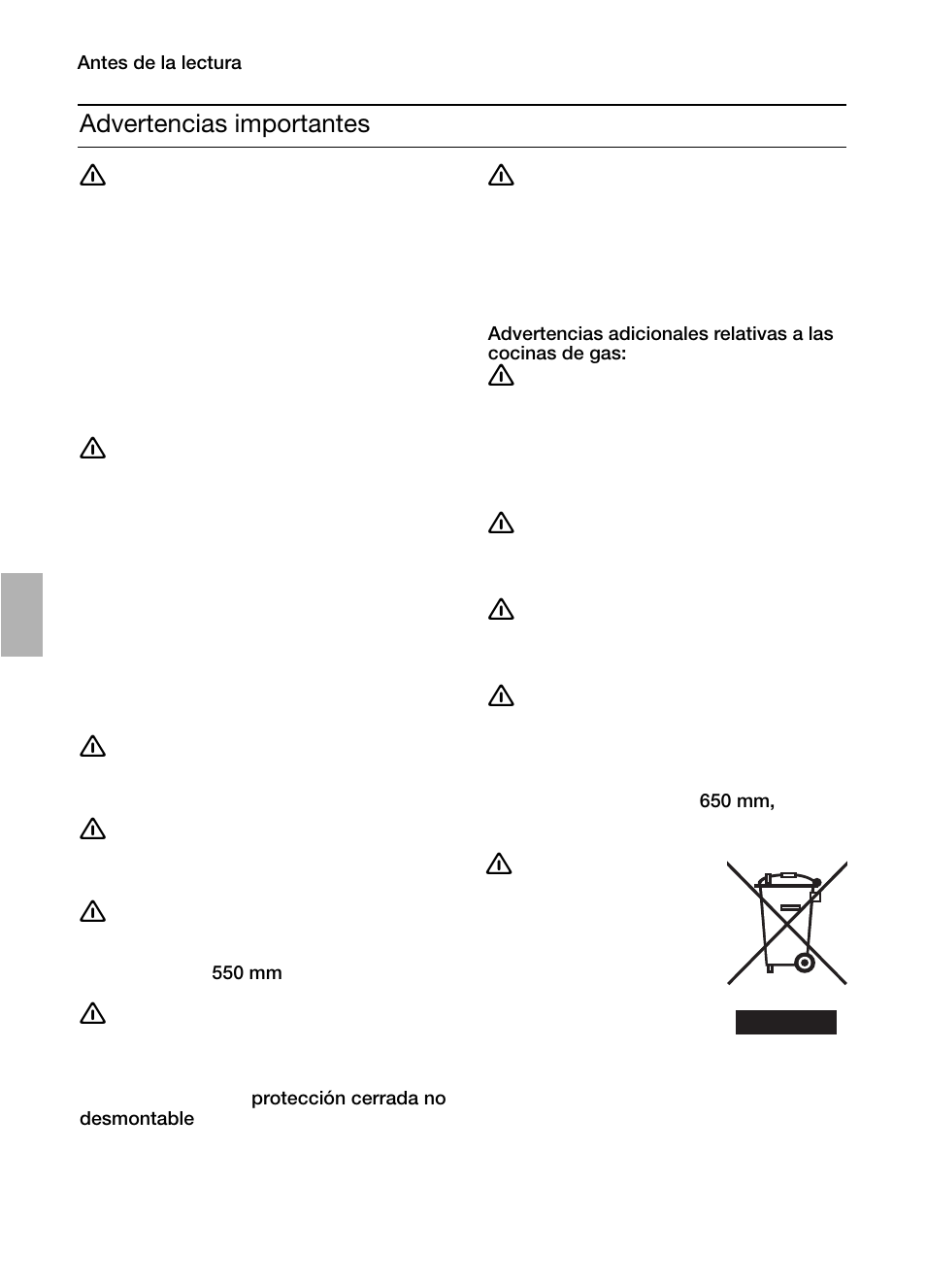 Advertencias importantes | Siemens LC457CA60 User Manual | Page 28 / 76