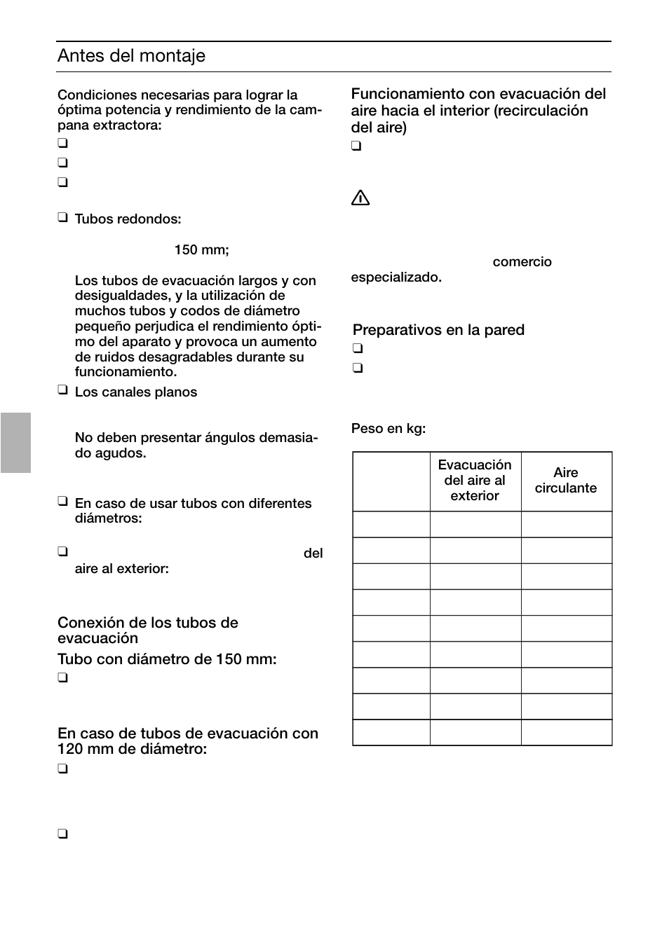 Antes del montaje | Siemens LC457CA60 User Manual | Page 30 / 76