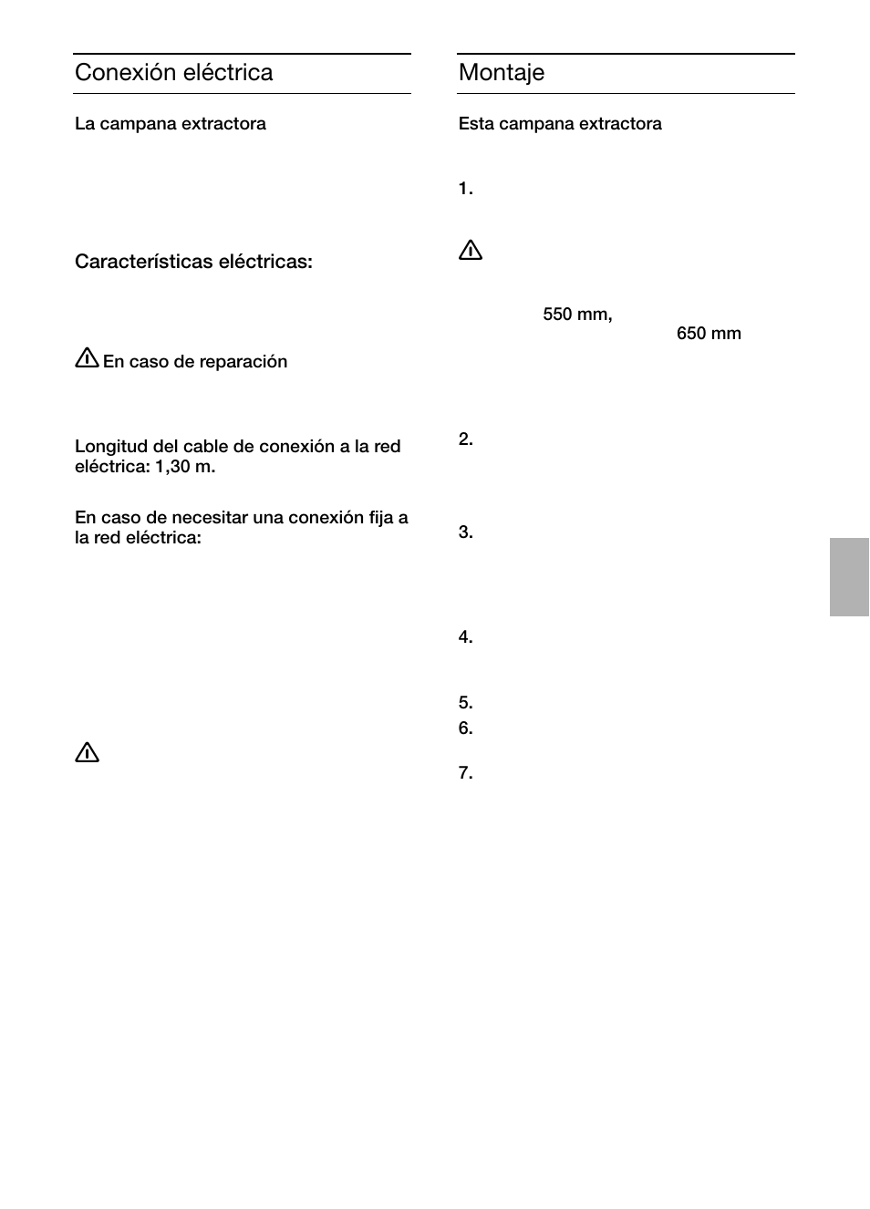 Conexión eléctrica, Montaje | Siemens LC457CA60 User Manual | Page 31 / 76