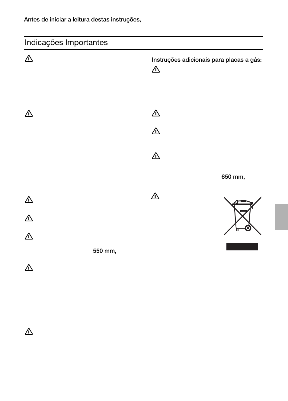 Indicações importantes | Siemens LC457CA60 User Manual | Page 33 / 76