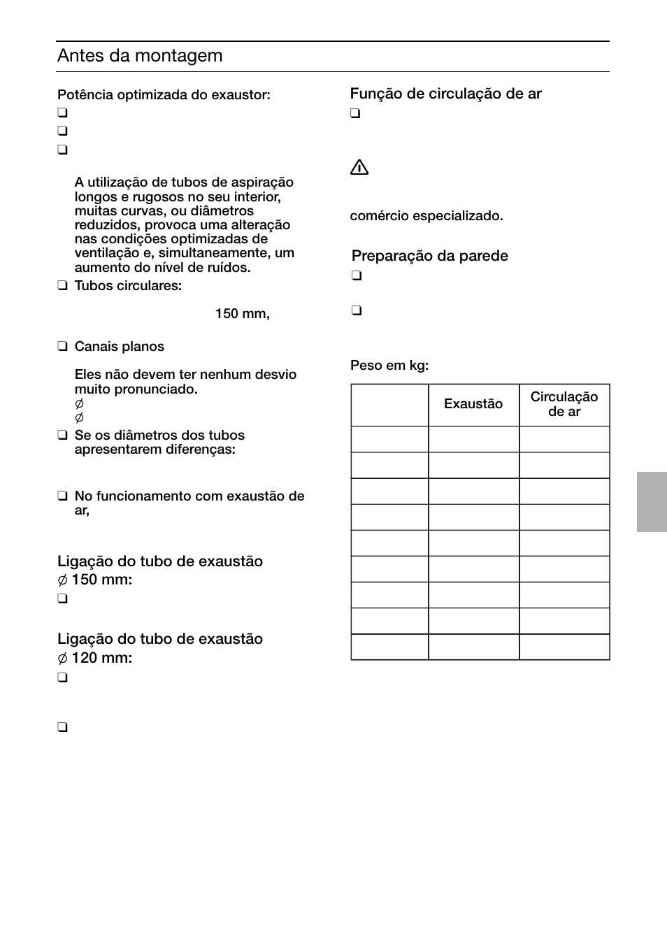 Antes da montagem | Siemens LC457CA60 User Manual | Page 35 / 76
