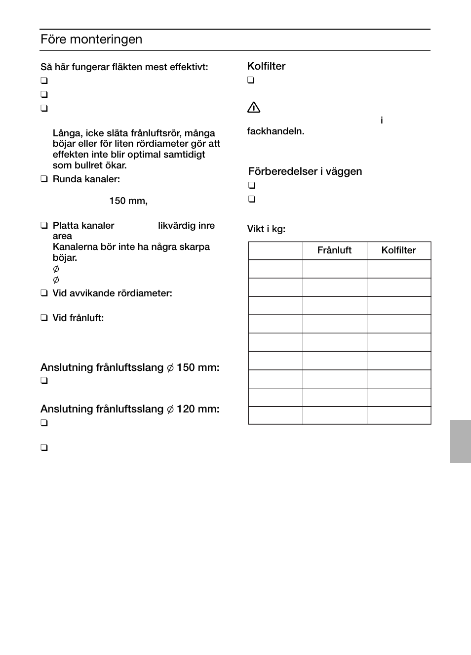 Före monteringen | Siemens LC457CA60 User Manual | Page 45 / 76