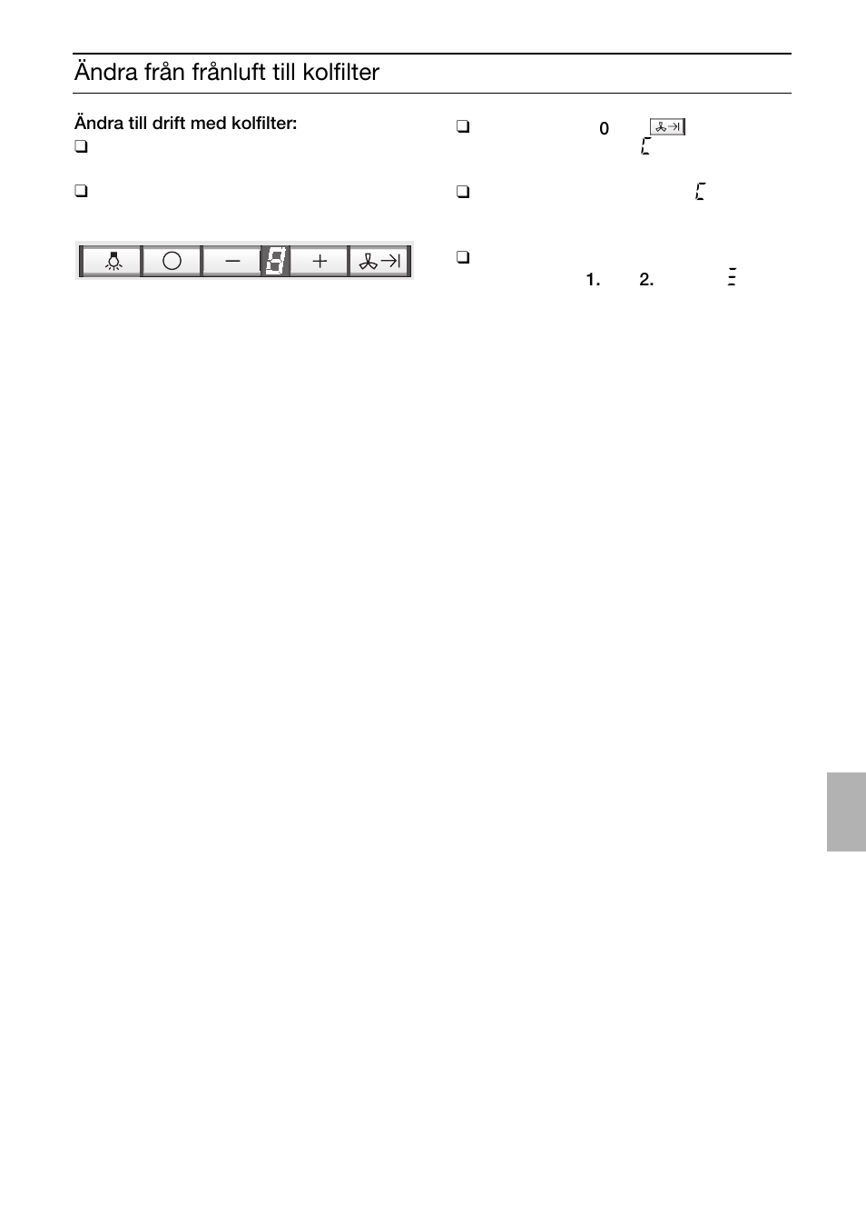 Ändra från frånluft till kolfilter | Siemens LC457CA60 User Manual | Page 47 / 76