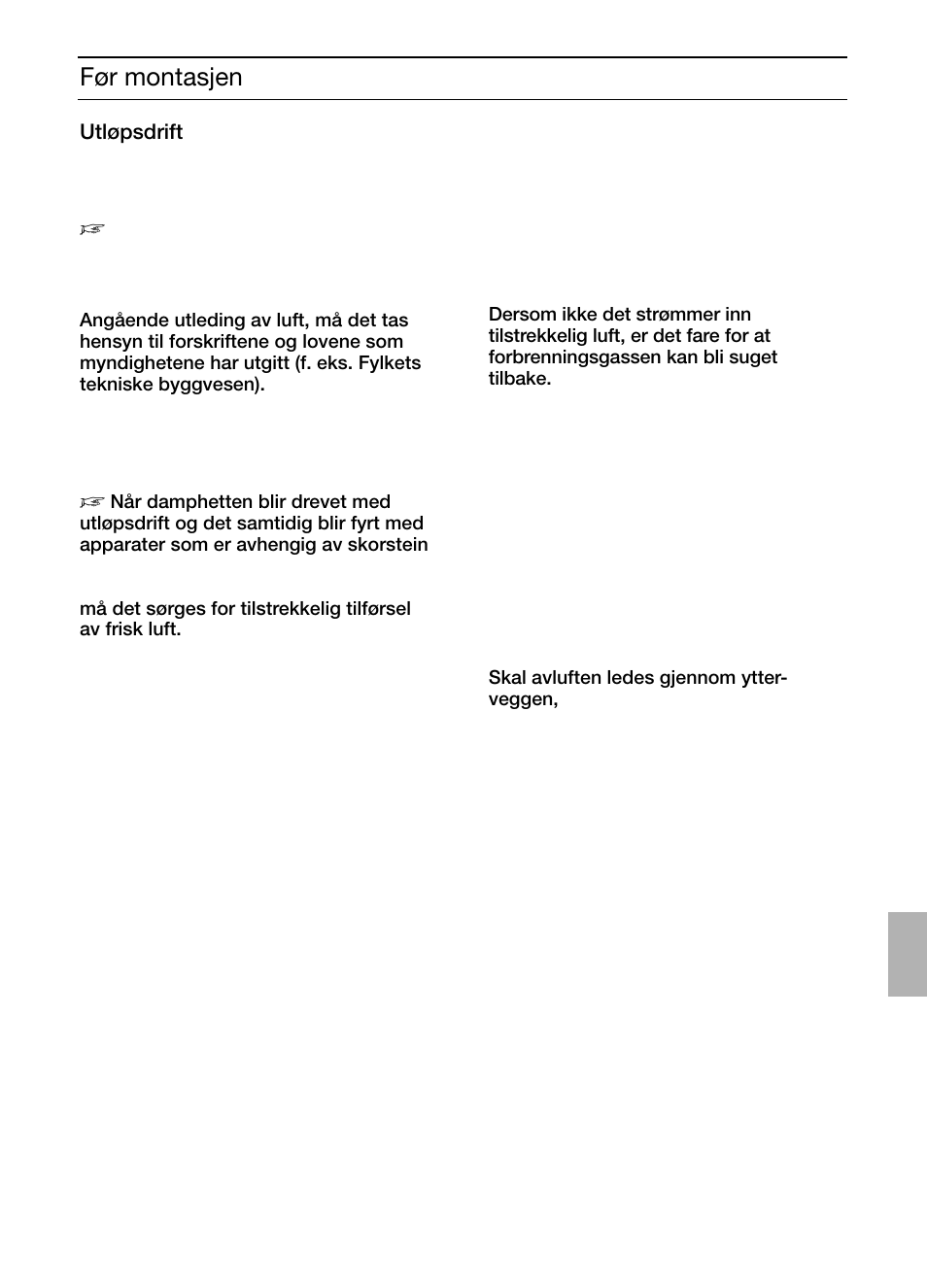 Før montasjen | Siemens LC457CA60 User Manual | Page 49 / 76