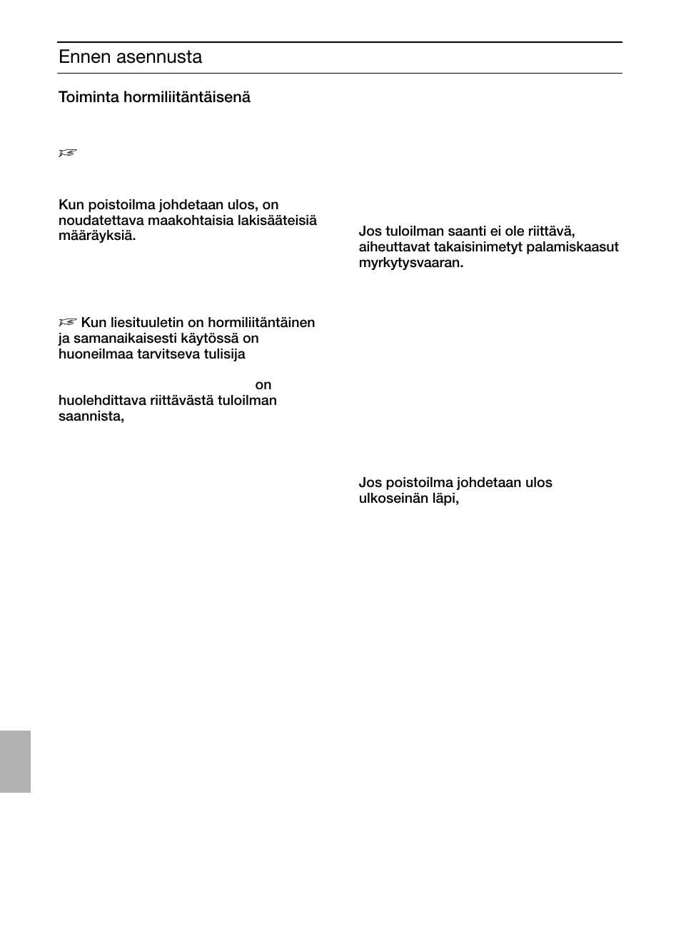 Ennen asennusta | Siemens LC457CA60 User Manual | Page 54 / 76
