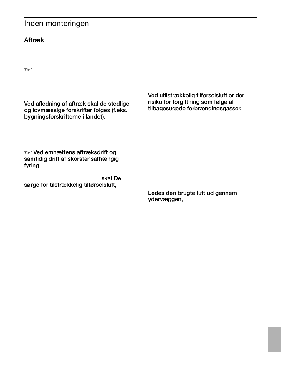 Inden monteringen | Siemens LC457CA60 User Manual | Page 59 / 76