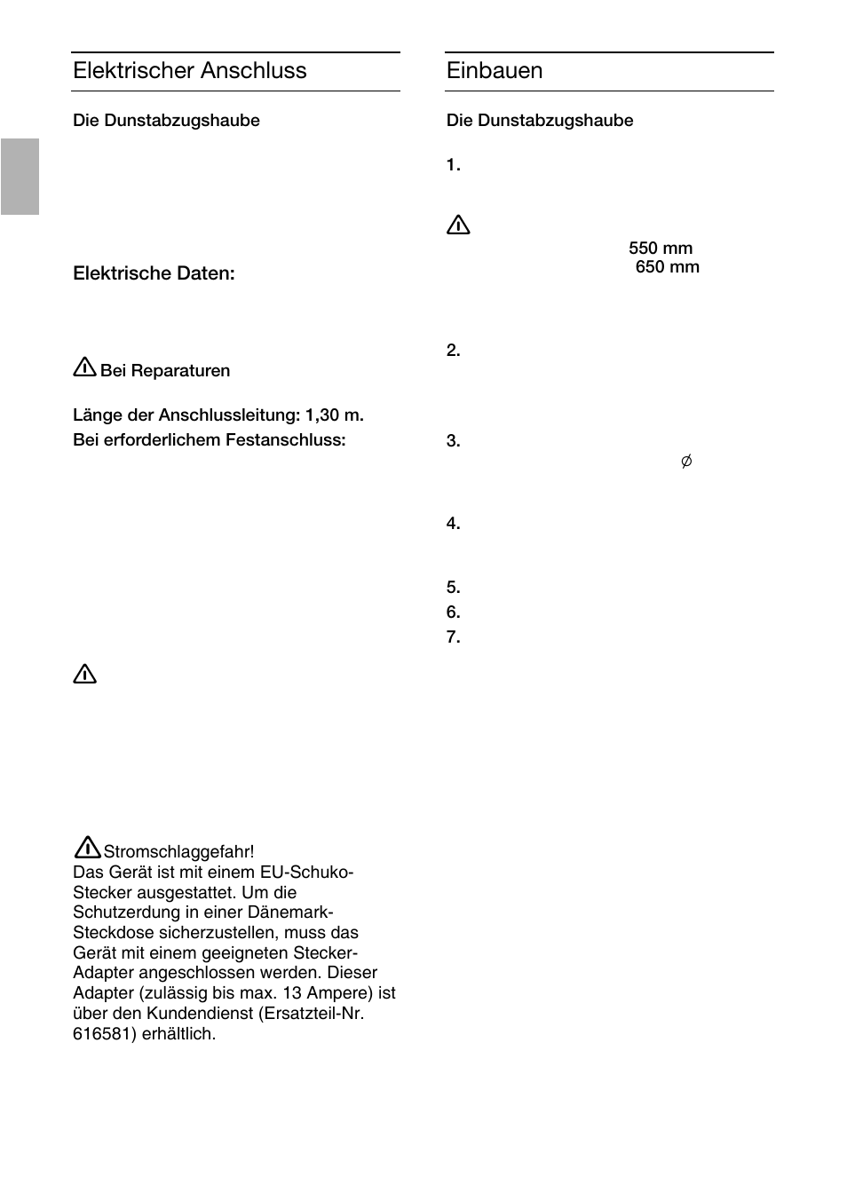 Elektrischer anschluss einbauen | Siemens LC457CA60 User Manual | Page 6 / 76