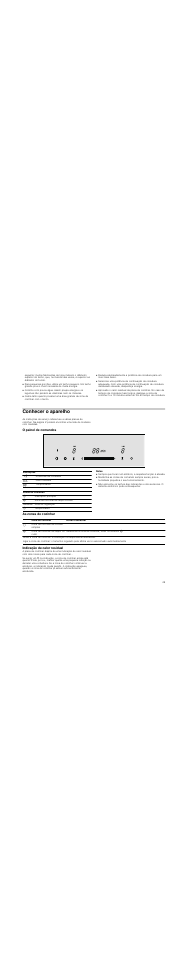 Conhecer o aparelho, O painel de comandos, Notas | As zonas de cozinhar, Indicação de calor residual, As zonas de cozinhar indicação de calor residual | Siemens ET375MF11E User Manual | Page 49 / 56