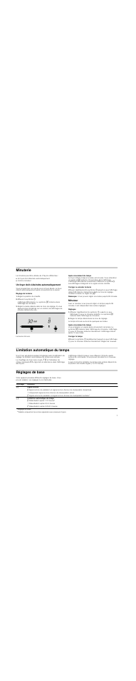 Minuterie, Un foyer doit s'éteindre automatiquement, Réglage de la durée | Régler la position de chauffe, Effleurer le symbole 0, Après écoulement du temps, Corriger ou annuler la durée, Remarque, Minuteur, Réglages | Siemens ET375MF11E User Manual | Page 7 / 56