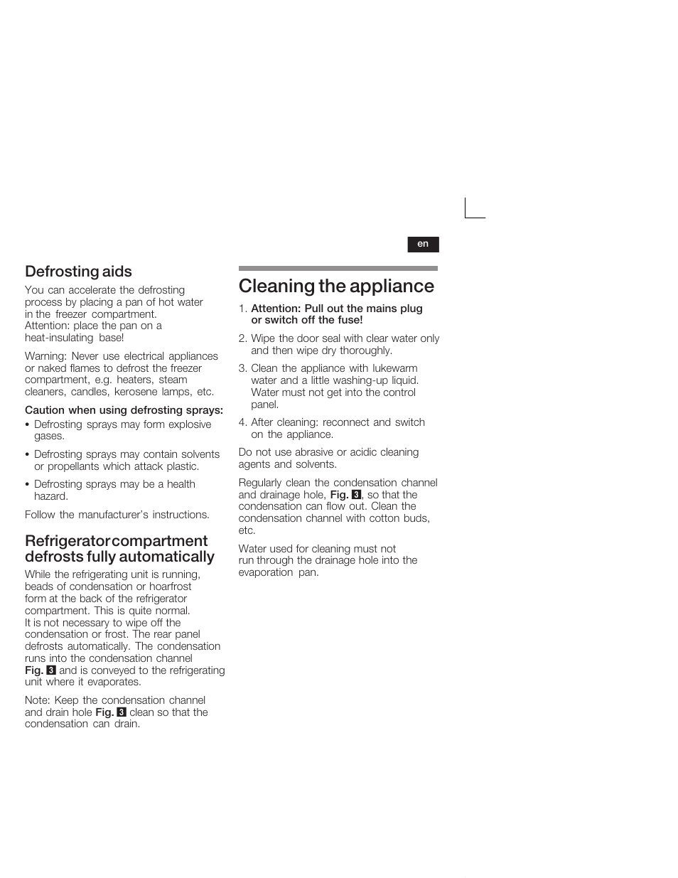 Cleaning the appliance, Defrosting aids | Siemens KI26DA20FF User Manual | Page 27 / 78