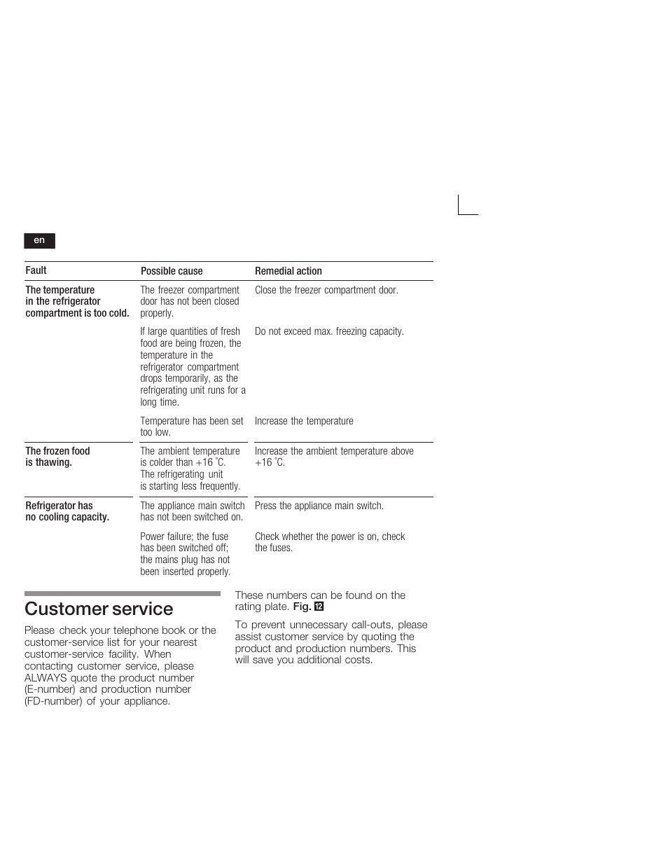 Customer service | Siemens KI26DA20FF User Manual | Page 30 / 78