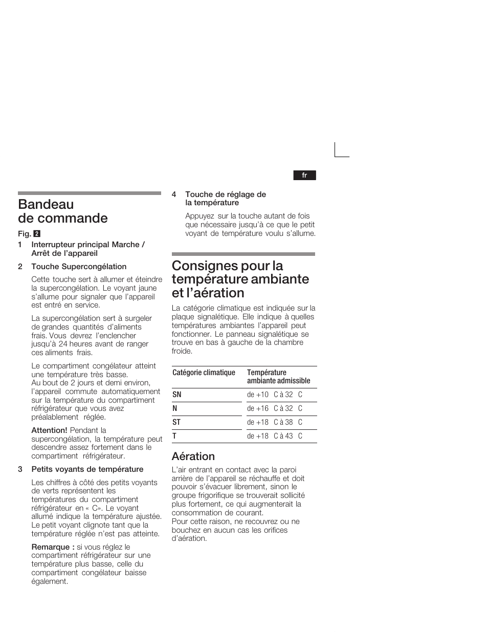 Bandeau de commande, Aération | Siemens KI26DA20FF User Manual | Page 35 / 78