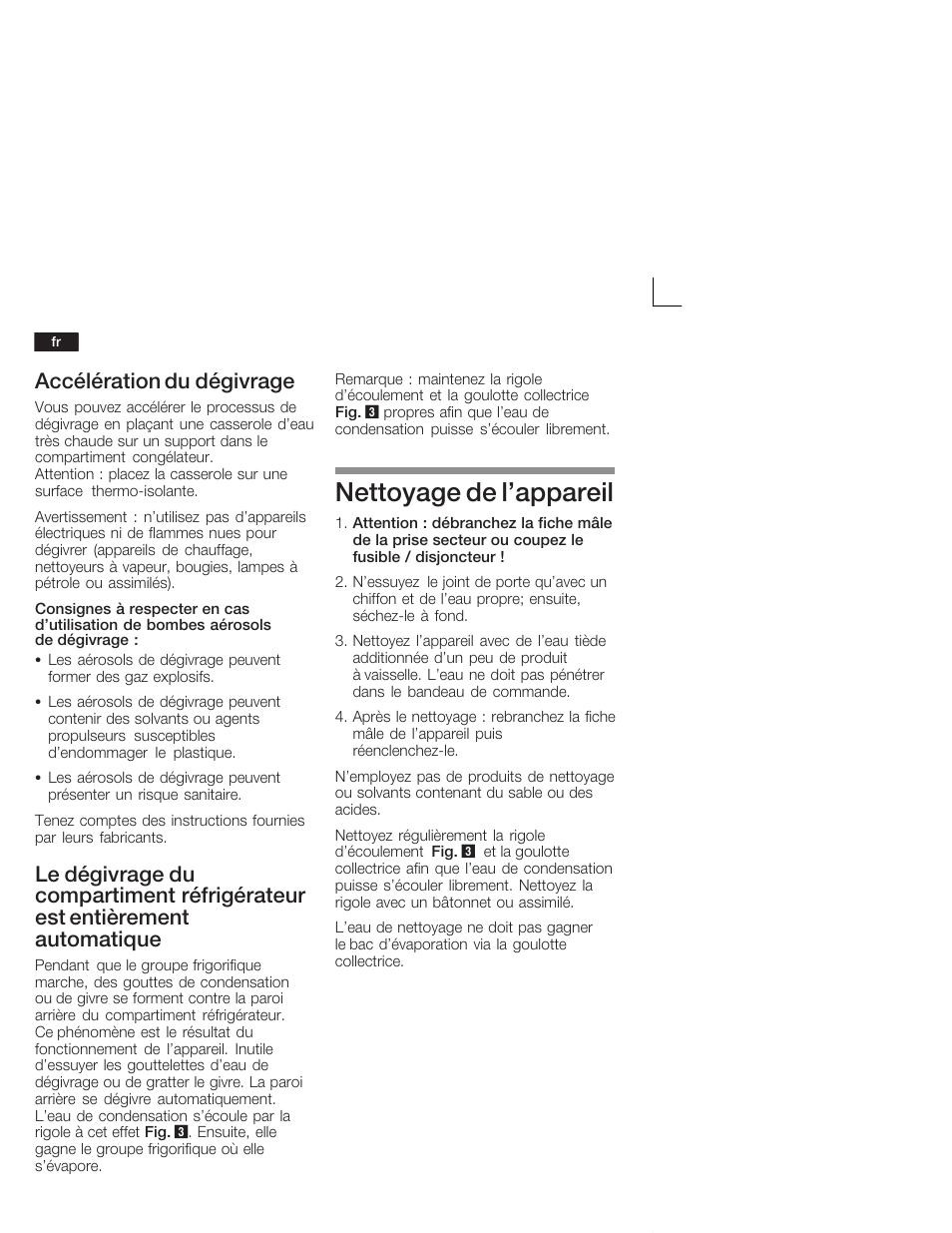 Nettoyage de l'appareil, Accélération du dégivrage | Siemens KI26DA20FF User Manual | Page 42 / 78