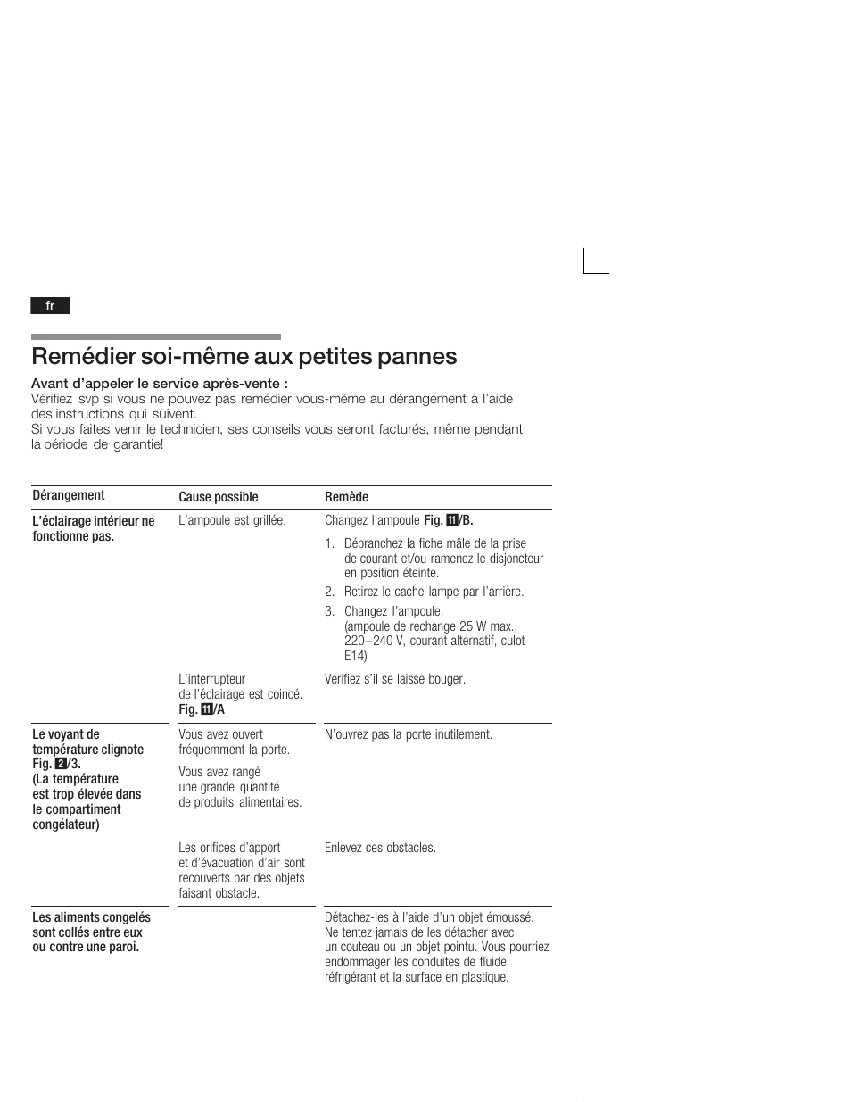 Remédier soićmême aux petites pannes | Siemens KI26DA20FF User Manual | Page 44 / 78