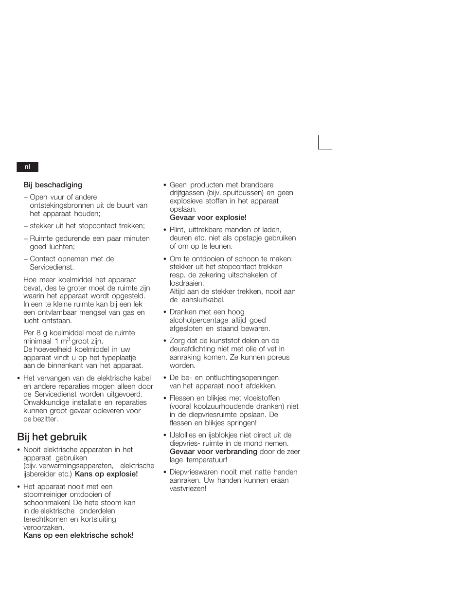 Bij het gebruik | Siemens KI26DA20FF User Manual | Page 62 / 78