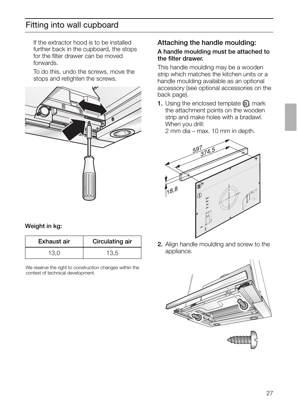 Fitting into wall cupboard | Siemens LI44630 User Manual | Page 27 / 100