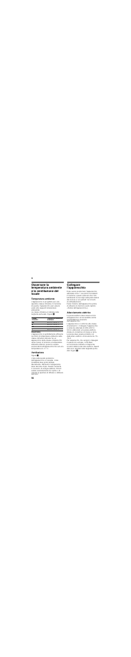 Temperatura ambiente, Ventilazione, Collegare l’apparecchio | Allacciamento elettrico | Siemens KS36FPI30 User Manual | Page 50 / 79