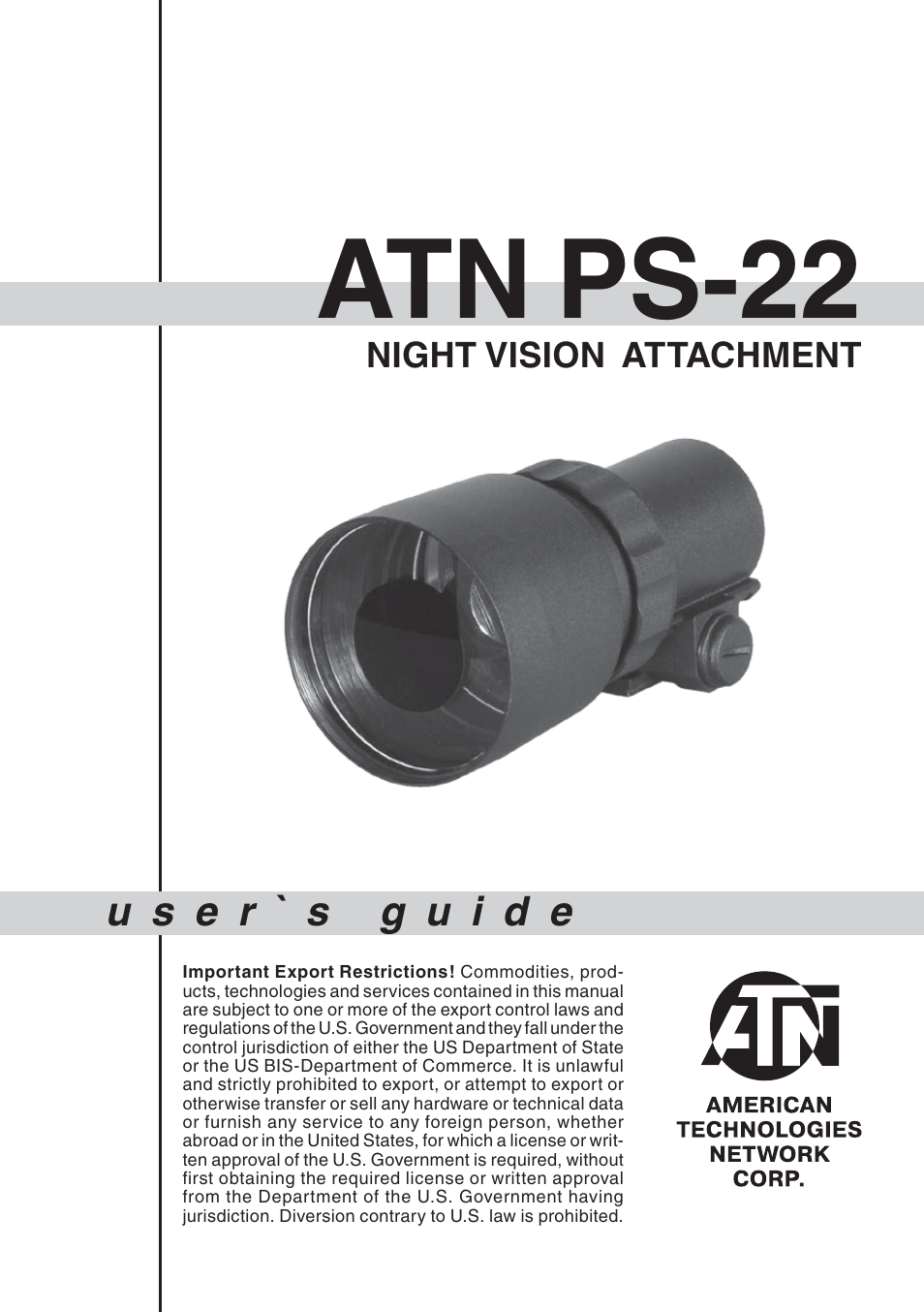 ATN PS-22 User Manual | 8 pages