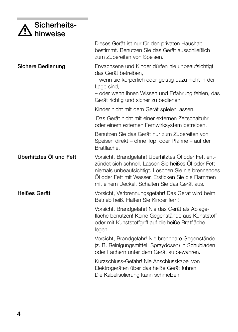 Sicherheits, Hinweise | Siemens ET475MY11E User Manual | Page 4 / 84